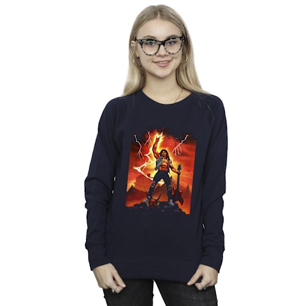 Netflix Dam/Kvinnor Stranger Things Hell Guitar Sweatshirt M Navy Blue M