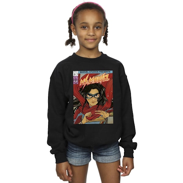 Marvel Girls Ms Marvel Comic Poster Sweatshirt 3-4 år Svart Black 3-4 Years