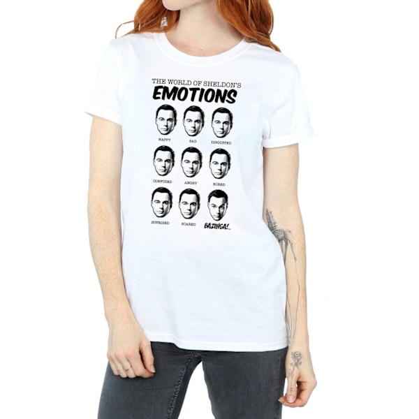 The Big Bang Theory Dam/Damer Emotions Sheldon Bomull Pojkvän T-Shirt White M