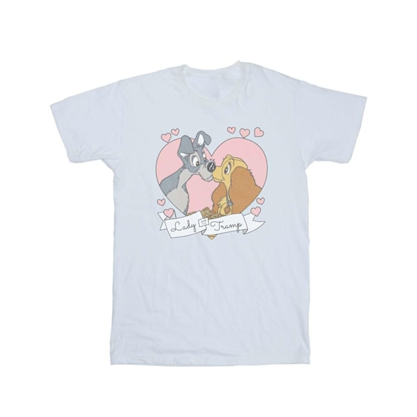 Disney Womens/Ladies Lady And The Tramp Love Cotton Boyfriend T White M
