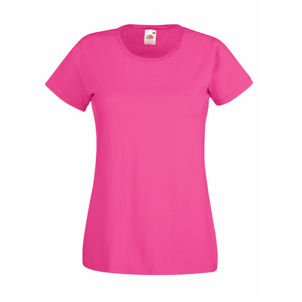 Womens/Ladies Value Fitted Short Sleeve Casual T-Shirt Small Ho Hot Pink Small