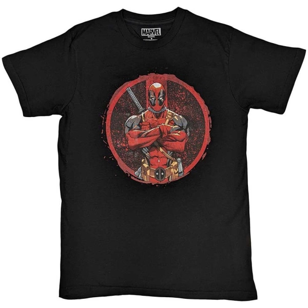 Deadpool Unisex T-shirt med korsade armar för vuxna XXL Svart Black XXL
