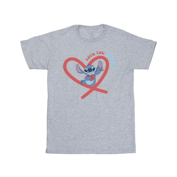 Disney Lilo & Stitch Love You Mum T-shirt XXL Sports Grey för män Sports Grey XXL