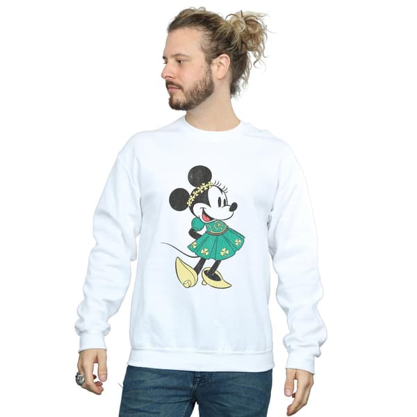 Disney Herr Minnie Mouse St Patrick´s Day Kostym Sweatshirt M White M