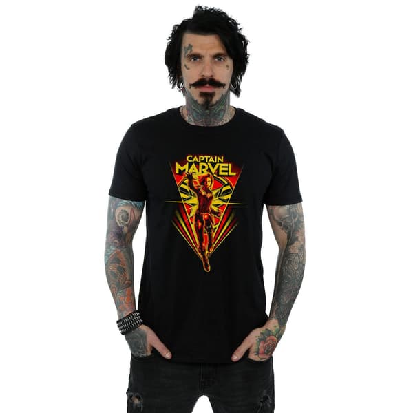 Marvel Herr Captain Marvel Flying V T-Shirt 5XL Svart Black 5XL