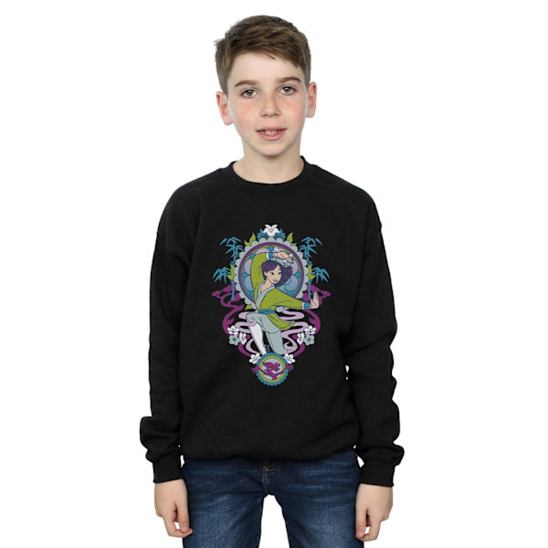 Disney Pojkar Mulan Prydnads Sweatshirt 7-8 År Svart Black 7-8 Years