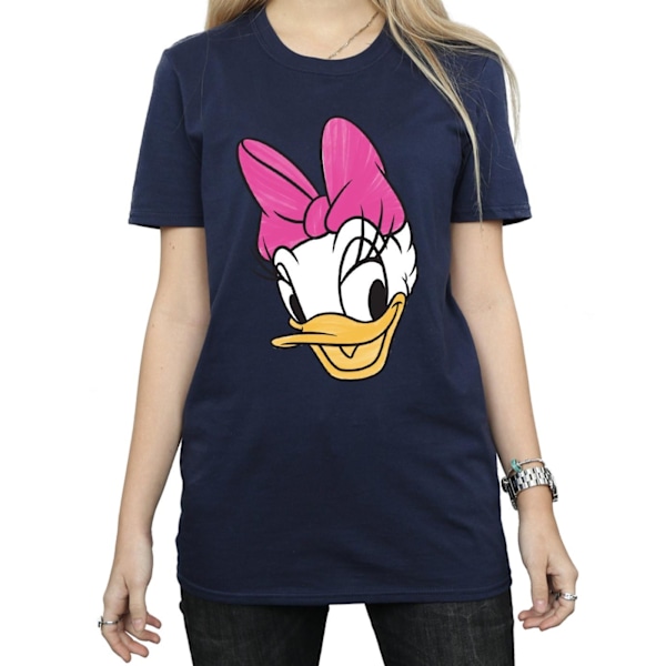 Disney Womens/Ladies Daisy Duck Head Painted Cotton Boyfriend T Navy Blue M