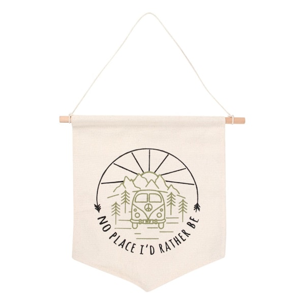 Something Different Happy Camper Vimpel En Storlek Beige Beige One Size