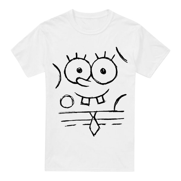 SvampBob Fyrkant Herr Skiss Leende T-Shirt 4XL Vit White 4XL