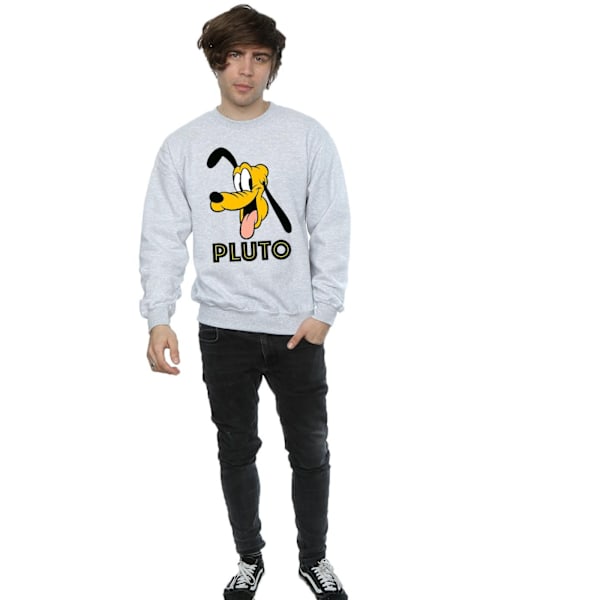 Disney Mens Pluto Face Sweatshirt S Sports Grey Sports Grey S