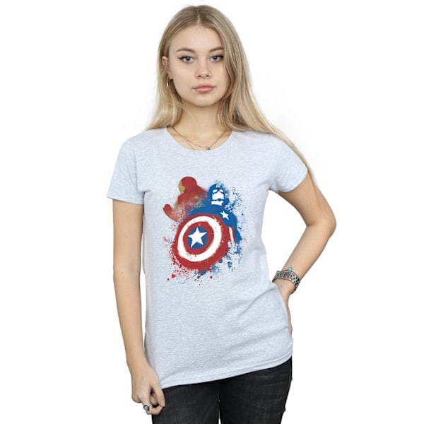 Marvel Dam/Kvinnor Captain America Civil War Målad Vs Iron Heather Grey S