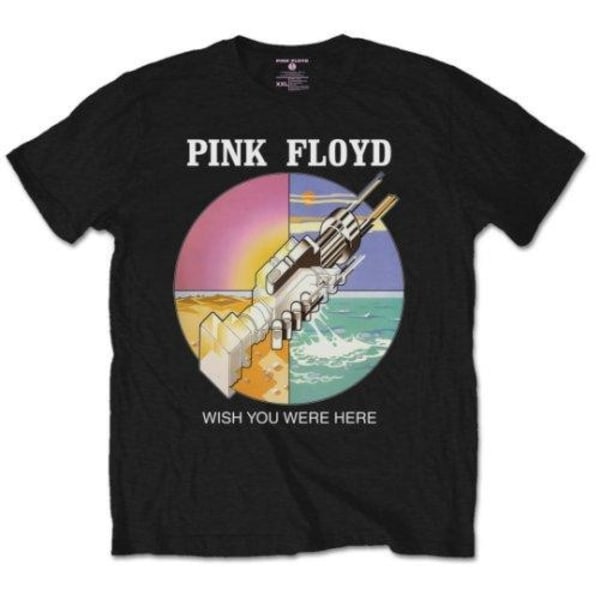 Pink Floyd Unisex Adult Wish You Were Here Circle T-Shirt M Bla Black M