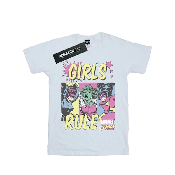 Marvel Comics Boys Girls Rule T-Shirt 9-11 år Vit White 9-11 Years