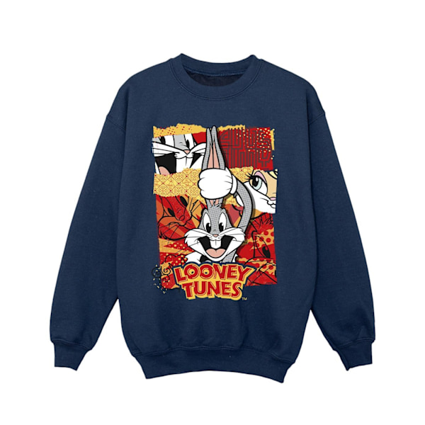 Looney Tunes Girls Bugs Rabbit Comic Nyår Sweatshirt 3-4 år Navy Blue 3-4 Years