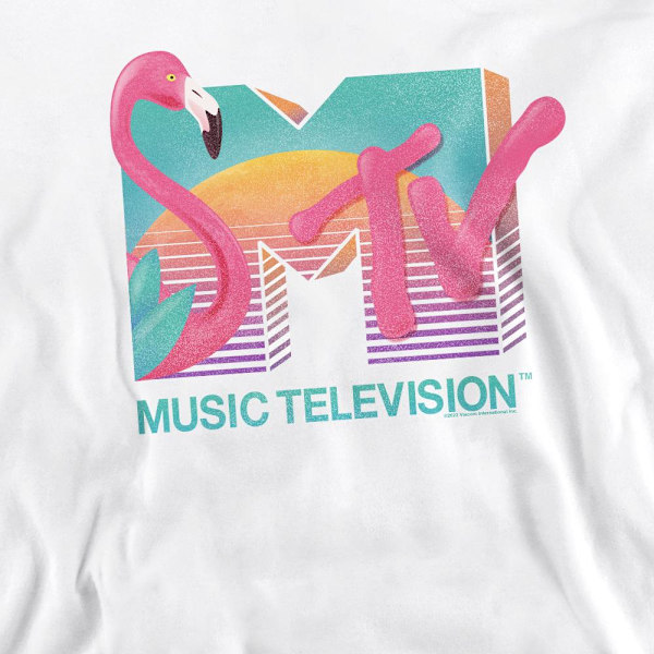 MTV Unisex Vuxen Flamingo Logotyp Sweatshirt XL Vit White XL