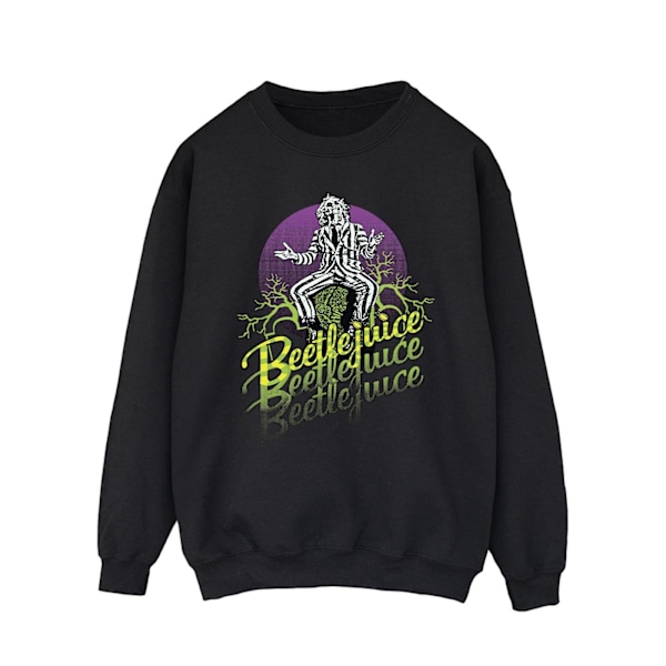 Beetlejuice Herr Lila Cirkel Sweatshirt S Svart Black S