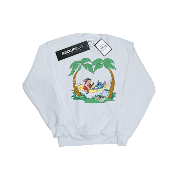 Disney Dam/Kvinnor Lilo Och Stitch Spela Lite Musik Sweatshirt White M