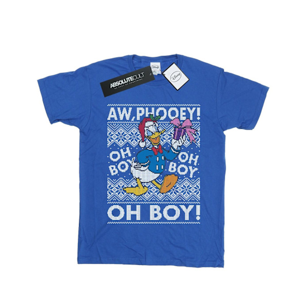 Disney Womens/Ladies Donald Duck Christmas Fair Isle Cotton Boy Royal Blue 3XL