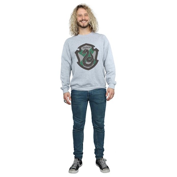 Harry Potter Herr Slytherin Crest Flat Sweatshirt M Sports Grey Sports Grey M