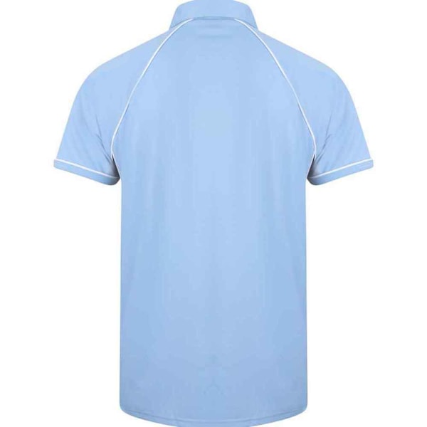 Finden And Hales Herr Performance Piped Polo Shirt XXL Sky/Navy Sky/Navy/White XXL