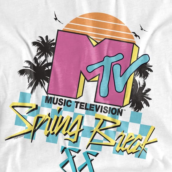 MTV Herr Spring Break Checkerboard T-Shirt M Vit White M