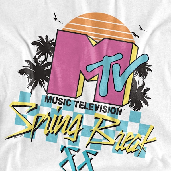 MTV Herr Spring Break Rutig T-shirt XL Vit White XL
