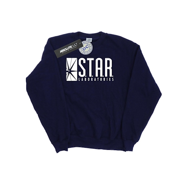 DC Comics Dam/Kvinnor The Flash STAR Labs Sweatshirt XL Marinblå Navy Blue XL