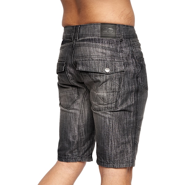 Crosshatch Winston MVE Denim Shorts 30R Black Wash för män Black Wash 30R