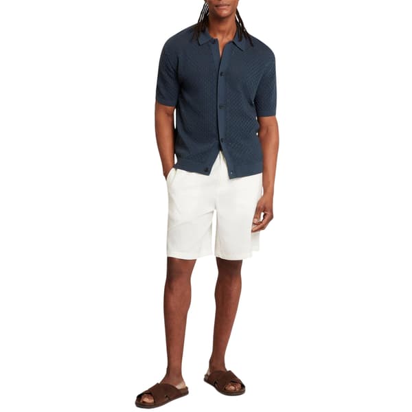 Ted Baker Herr Virkad Kortärmad Skjorta M Mellanblå Mid Navy M