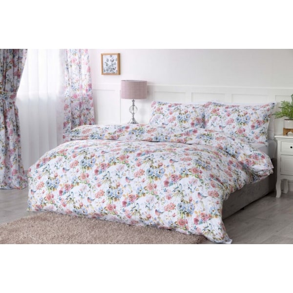 Belledorm Secret Garden Blommigt Påslakanset Enkelsäng Vit/Rosa White/Pink/Blue Single