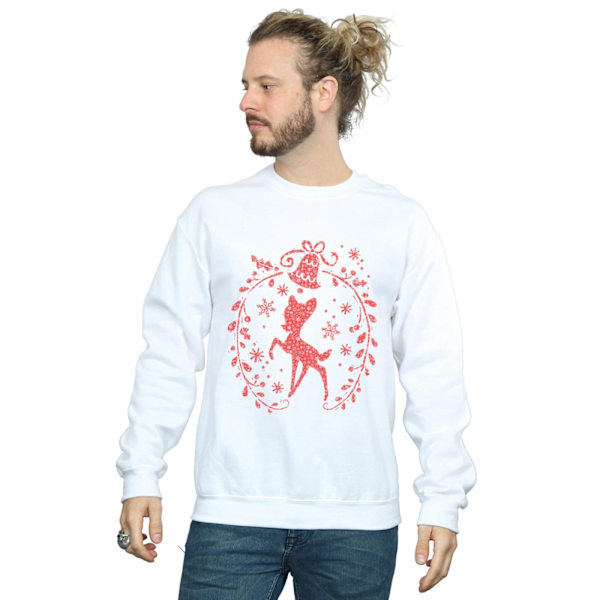 Disney Herr Bambi Julkrans Sweatshirt 3XL Vit White 3XL