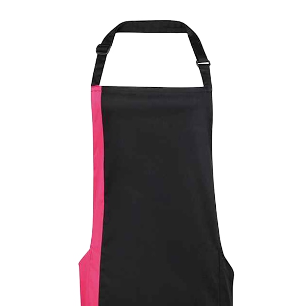Premier Contrast Bibbed Full Apron One Size Svart/Rosa Black/Hot Pink One Size