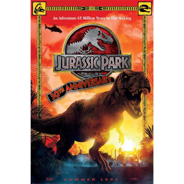 Jurassic Park 30-årsjubileumsaffisch 91,5 cm x 61 cm Flerfärgad Multicoloured 91.5cm x 61cm
