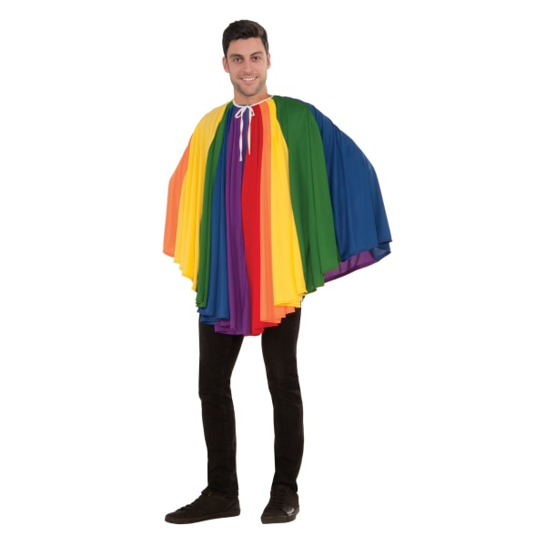 Bristol Novelty Unisex Adults Short Rainbow Cape One Size Multi Multicoloured One Size