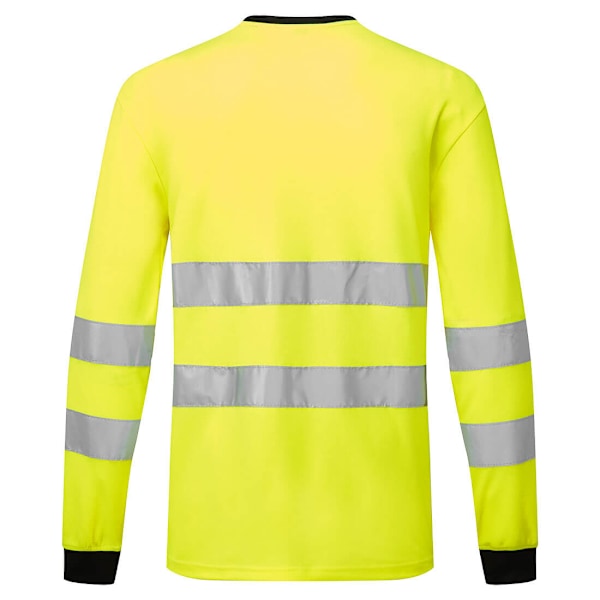 Portwest PW2 Varsel Långärmad T-shirt för män L Gul/Svart Yellow/Black L