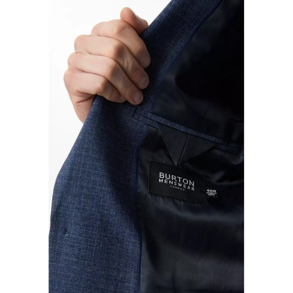 Burton Man Textured Skinny Suit Jacket 40R Blå Blue 40R