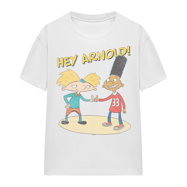 Hey Arnold! Unisex Vuxen Arnold & Gerald T-Shirt M Vit White M