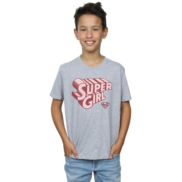 DC Comics Boys Supergirl Retro Logo T-Shirt 9-11 år Sports G Sports Grey 9-11 Years