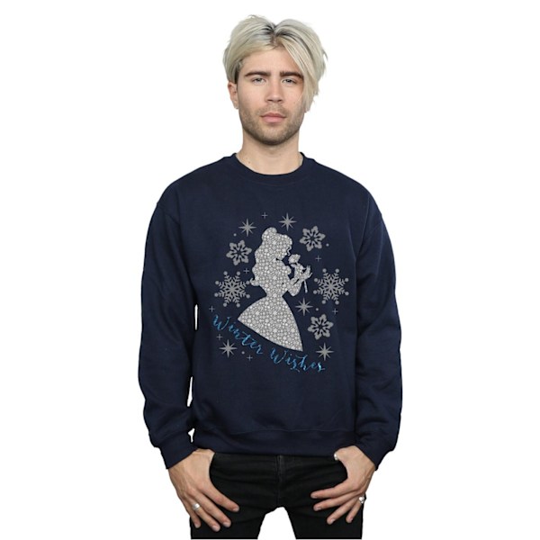 Disney Princess Herr Belle Vinter Silhouette Sweatshirt L Marinblå Navy Blue L