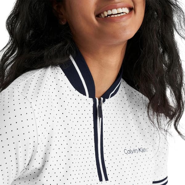 Calvin Klein Dam Camilla Micro-Dot Pikétröja 8 UK Vit White 8 UK