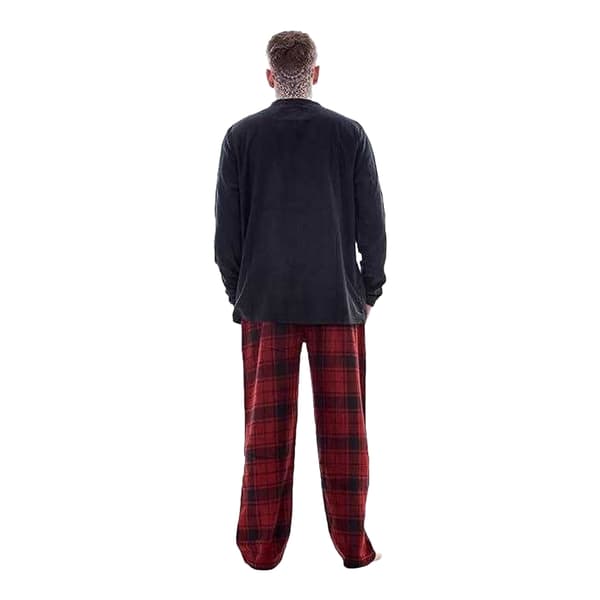 Keanu Rutig Microfleece Lång Pyjamas Set Herr M Marinblå/Röd Navy/Red M