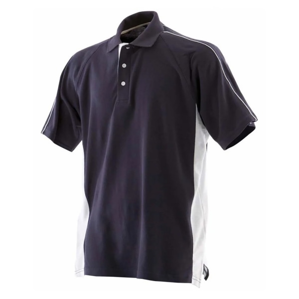 Finden & Hales Herr Bomull Pique Sports Polo Shirt S Marinblå/Vit Navy/White S