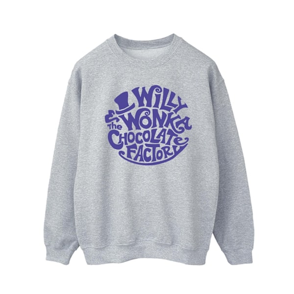 Willy Wonka & The Chocolate Factory Herr Sweatshirt med tryckt logotyp Sports Grey L