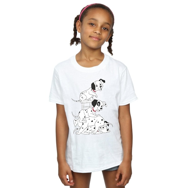 101 Dalmatiner flickor stol bomull T-shirt 12-13 år vit White 12-13 Years