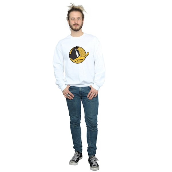 Looney Tunes Herr Daffy Duck Prickig Profil Sweatshirt M Vit White M
