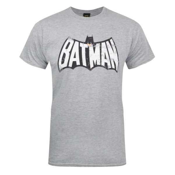 Batman Official Mens Retro Logo T-Shirt 2XL Grå Grey 2XL