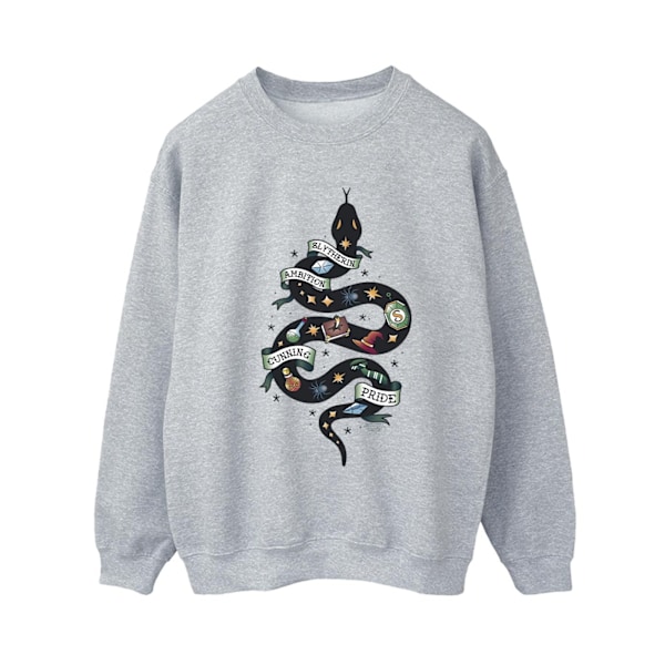 Harry Potter Dam/Kvinnor Slytherin Sketch Sweatshirt XXL Spor Sports Grey XXL