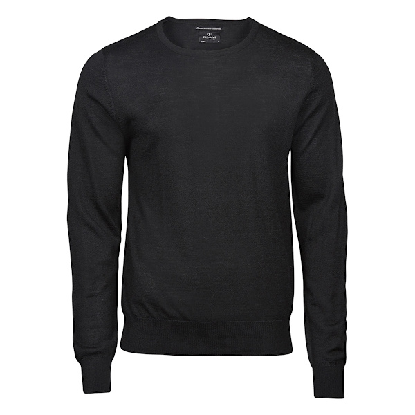 Tee Jays Herr Merino Blend Crew Neck Jumper 3XL Svart Black 3XL