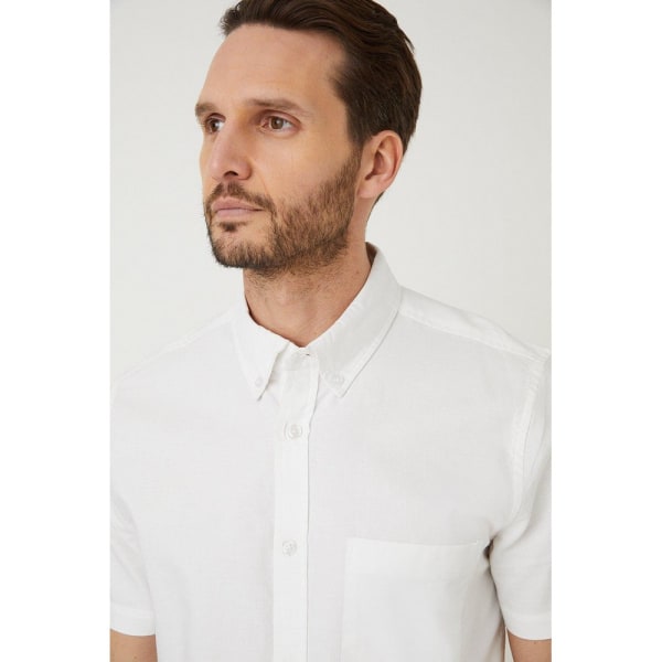 Burton Mens Oxford Slim Kortärmad Skjorta XL Vit White XL