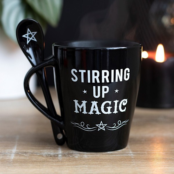 Something Different Stirring Up Magic Keramisk Mugg Set En Storlek Black/White One Size